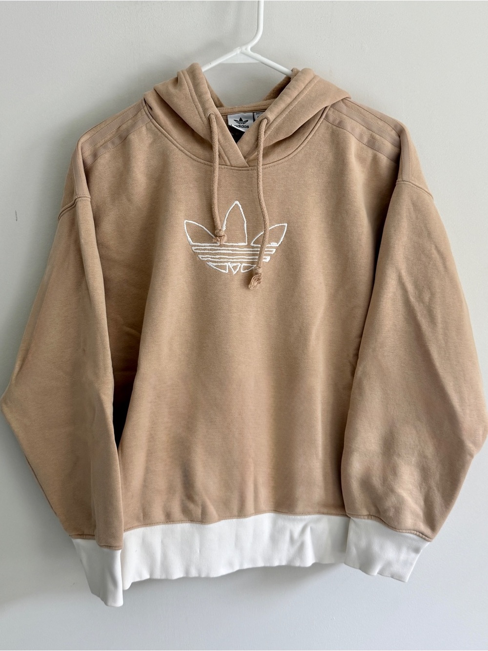Adidas Beige Trefoil Hoodie Sweater